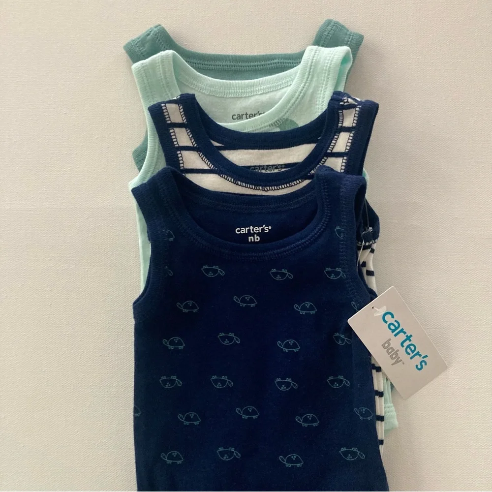 Carter’s Baby Boy Newborn 5-pk Bodysuit Set Turtle Crocodile